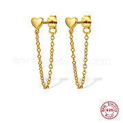 Серьги-гвоздики в форме сердца из стерлингового серебра QG1796-1