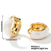 Серьги-кольца из латуни с эмалью CM4062-1
