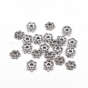6 -petal тибетский сплава стиль полые Цветочная бисера Caps TIBE-S221-AS-NR