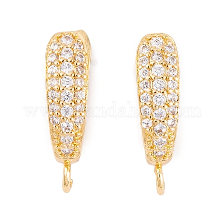 Фурнитура для сережек-обручов из латуни с фианитом KK-S374-04G-03-1