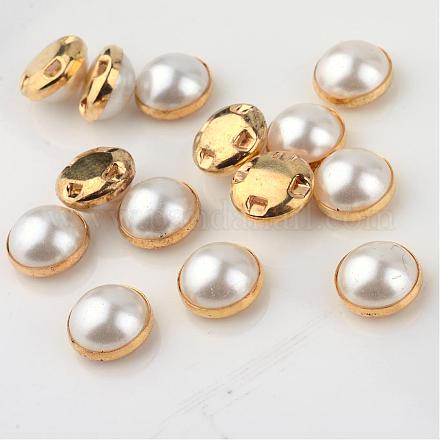 Abs пластиковые кнопки имитации жемчуга BUTT-S003-12mm-01-1