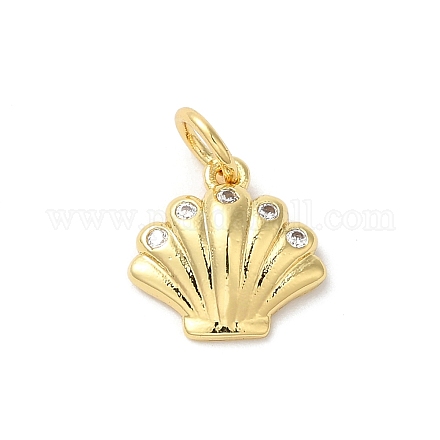 Подвески из латуни с покрытием из прозрачного кубического циркония KK-Z056-28G-1