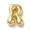 Rack Plating Brass Pendants, Balloon Letter Charms, for Personalized Name Necklaces Making, Cadmium Free & Lead Free, Long-Lasting Plated, Real 18K Gold Plated, Letter R, 23x16.5x7mm, Hole: 2mm