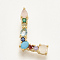 Brass Micro Pave Cubic Zirconia Pendants, Cadmium Free & Nickel Free & Lead Free, Letter, Colorful, Golden, Letter.L, 19.5x13x6mm, Hole: 3x2mm