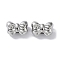 Rack Plating Alloy Beads, Bowknot, Platinum, 8.5x12.5x6mm, Hole: 1.6mm