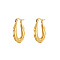 Stainless Steel Hoop Earrings, Golden, 26x21mm