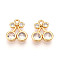 Brass Micro Pave Cubic Zirconia Charms, Cherry, Long-Lasting Plated, Nickel Free, Real 18K Gold Plated, 13x11x4mm, Hole: 1.4mm