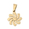 304 Stainless Steel Pendants, Laser Cut, Flower Charm, Ion Plating(IP), Golden, 17.5x15.5x1mm, Hole: 7x3mm