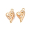 Brass Micro Pave Cubic Zirconia Pendants, Cadmium Free & Nickel Free & Lead Free, Heart Charms, Real 18K Gold Plated, 14.5x8.5x4.5mm, Hole: 1.2mm