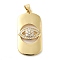 Real 18K Gold Plated Brass Clear Cubic Zirconia Pendants, Cadmium Free & Nickel Free & Lead Free, Rectangle with Evil Eye, Clear, 32.5x16x4mm, Hole: 5x3.5mm
