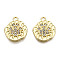 Rack Plating Alloy Pendants, with Crystal Rhinestone, Cadmium Free & Nickel Free & Lead Free, Nugget with Hamsa Hand, Light Gold, 17x14.5x2mm, Hole: 1.6mm