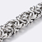 Tarnish Resistant 304 Stainless Steel Byzantine Chain, Unwelded, Stainless Steel Color, 7x7mm