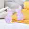 Pink Opalite Home Display Decorations, 3D Rabbit, 22x40mm