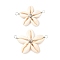 Natural Mixed Cowrie Shell Connector Charms, Star, with Brass Beads & Copper Wire, Platinum, 27~30.5x37.5~40x6.5~7mm, Hole: 3.5mm
