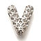 Brass Pendants, Hollow Letter Charms, Rack Plating, Long-Lasting Plated, Cadmium Free & Lead Free, Letter V, 21x18x8mm, Hole: 5x2.7mm