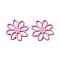 Spray Painted 201 Stainless Steel Filigree Joiners, Flower, Pearl Pink, 16x1mm, Inner Diameter: 2.5x4.5mm