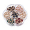 70Pcs 7 Colors K9 Glass Connector Charms, with Light Gold Plated Brass Findings, Cadmium Free & Nickel Free & Lead Free, Flower, Faceted, Mixed Color, 15x11x3.5mm, Hole: 1.2mm, 10pcs/color