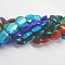 Handmade Silver Foil Glass Beads, Flat Round, Mixed Color, 28x28x13mm, Hole: 2mm