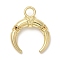 Alloy Pendants, Moon, Golden, 19x16x4.5mm, Hole: 3mm