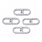 Tarnish Resistant 201 Stainless Steel Links Connectors, Laser Cut, Oval with Letter, Stainless Steel Color, Letter.B, 15x6x1mm, Hole: 4x5~7mm
