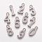 Alloy Pendants, Number, Mixed, 15~15.5x5~8x1.5~2mm, Hole: 2mm