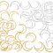 40Pcs 2 Colors Brass Linking Rings, Long-Lasting Plated, Moon, Golden & Silver, 16x14x1mm, Inner Diameter: 14x3mm, 20pcs/color