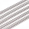 Non-Tarnish Handmade 304 Stainless Steel Curb Chains, Twisted Chains, Unwelded, Faceted, Stainless Steel Color, 4.5x3.5x1.6mm, Wire: 1mm