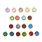 Glass Charms, with Real 18K Gold Plated Cadmium Free & Nickel Free & Lead Free Brass Findings, Long-Lasting Plated, Faceted Flat Round, Mixed Color, 6x4x1.5mm, Hole: 0.9mm