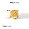 1Pc Retro Stainless Steel Cuff Earrings, Fold Charm, Real 18K Gold Plated, 36.1x29.6mm