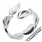 Non-Tarnish Simple Stainless Steel Leaf Open Cuff Ring for Women Men, Stainless Steel Color