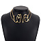 Punk Style Alloy Choker Necklaces for Women, Golden, Word, 12.99 inch(33cm)