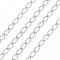 Tarnish Resistant 304 Stainless Steel Curb Chains/Twisted Chains, Soldered, with Card Paper, Stainless Steel Color, Links: 3x1.2x0.3mm, about 32.8 Feet(10m)/card