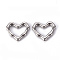 Non-Tarnish 304 Stainless Steel Linking Rings, Heart, Stainless Steel Color, 17x19.5x2.5mm, Inner Diameter: 7x13mm