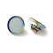 304 Stainless Steel Flat Round Brooch Brooch Base Settings, Ion Plating(IP), Multi-color, 17.5x10mm, Inner Diameter: 15.5mm