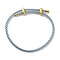 Adjustable Polyester Cord Braided Bracelets, Long-Lasting Plated, Sky Blue, Inner Diameter: 2-5/8~3-1/8 inch(6.7~7.8cm)