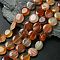 Flat Round Gemstone Natural Red Agate Stone Beads Strands, Coral, 16x5mm, Hole: 1mm, about 25pcs/strand, 16.5 inch