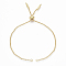 Adjustable Brass Slider Bracelets Making, Bolo Bracelets, Nickel Free, Real 18K Gold Plated, 4-41/64 inch(11.8cm), 1.5mm, Hole: 1.4mm