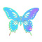 201 Stainless Steel Connector Charms, Butterfly Links, Rainbow Color, 49x60.5x0.3mm, Hole: 1mm