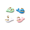 304 Stainless Steel Enamel Pendants, Dolphin Shape Charms, Ion Plating(IP), Real 18K Gold Plated, with Jump Ring, Mixed Color, 12x18x5mm, Hole: 3.4mm