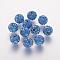 Polymer Clay Rhinestone Beads, Grade A, Round, Pave Disco Ball Beads, Light Sapphire, 10x9.5mm, Hole: 1.5~1.8mm
