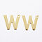 304 Stainless Steel Charms, Letter, Initial Charms, Real 18k Gold Plated, Letter.W, 11x6~12x0.8mm, Hole: 1mm