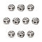 304 Stainless Steel Beads, Flat Round with Tree of Life, Antique Silver, 10x5.5mm, Hole: 1.8mm, 10pcs/box