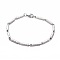 Tarnish Resistant Unisex 201 Stainless Steel Bar Link Chain Bracelets, with Lobster Claw Clasps, Stainless Steel Color, 8-1/2 inch(21.5cm), 3mm