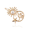 Alloy with Imitation Pearls Alligator Hair Clips, Hair Accessories for Women Girls, Sun, Golden, 55x45mm