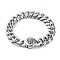 Tarnish Resistant 304 Stainless Steel Cuban Link Chains Bracelets for Men & Women, with Skull Clasps , Stainless Steel Color, 9-1/8 inch(23.2cm)