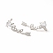 Rack Plating Brass Micro Pave Cubic Zirconia Stud Earrings for Women, Long-Lasting Plated, Lead Free & Cadmium Free, Arrow with Word Love, Platinum, 31.5x9mm, Pin: 2x1mm