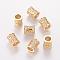 Brass Cubic Zirconia European Beads, Column, Golden, 10x9x8mm, Hole: 5mm