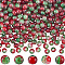 1 Box 3 Strands 8mm Red Crackle Glass Beads Round Loose Beads Transparent Green Cracked Firebrick Small Ball Smooth Spacer Bead for Jewelry Making Bracelet Necklace Earring Supplies DIY Craft