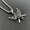Cool Punk Style Stainless Steel Pirate Skull Head Necklaces for Men, Stainless Steel Color