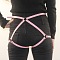 Alloy & Imitation Leather Waist Chains, Platinum, Pearl Pink, 700~980mm